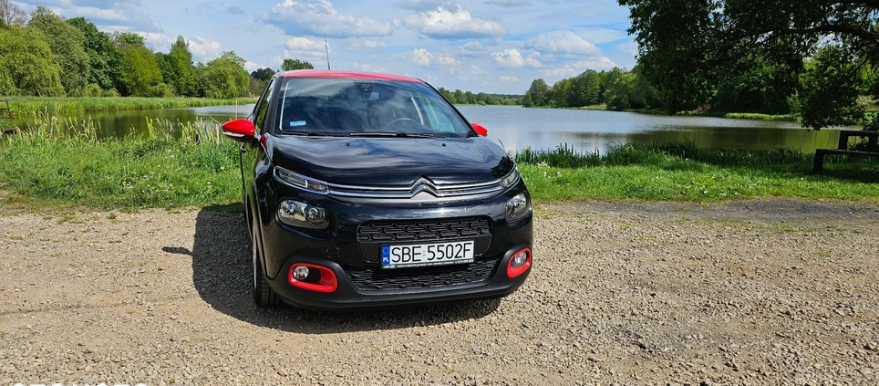 Citroen C3 cena 39900 przebieg: 77112, rok produkcji 2019 z Poręba małe 596